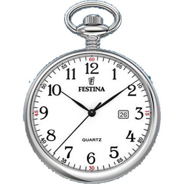 RELÓGIO DE BOLSO POCKET FESTINA F2019/1 BRANCO MASCULINO